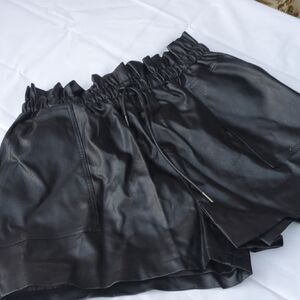 Black Faux Leather Shorts Size 2XL NWT